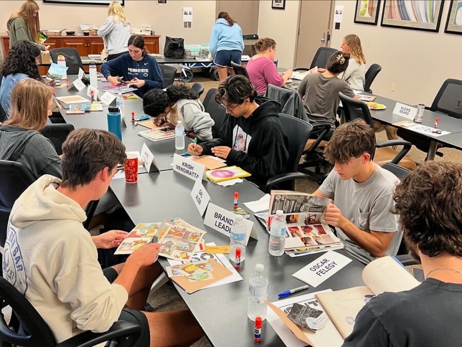 College students reducing stress through art-making activities at Penn State.